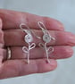 Silver Spiral Flower Dangle Earrings - Image 8