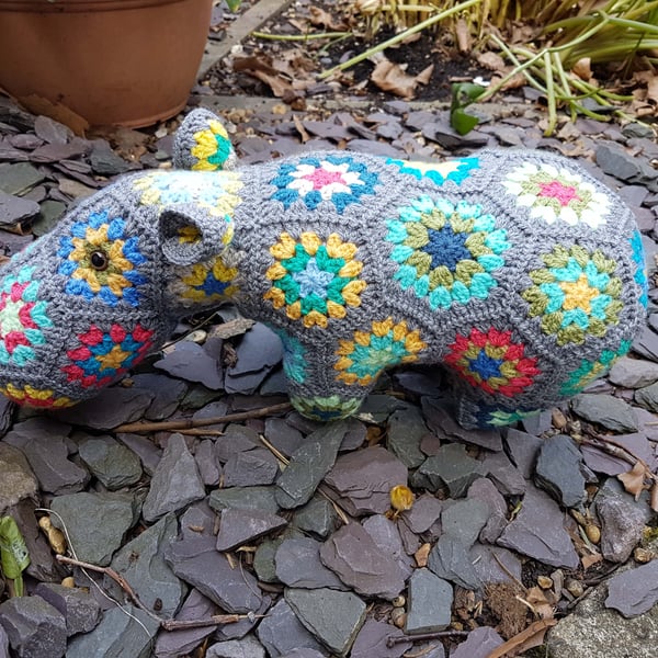 Crochet Hippo stuffed animal toy