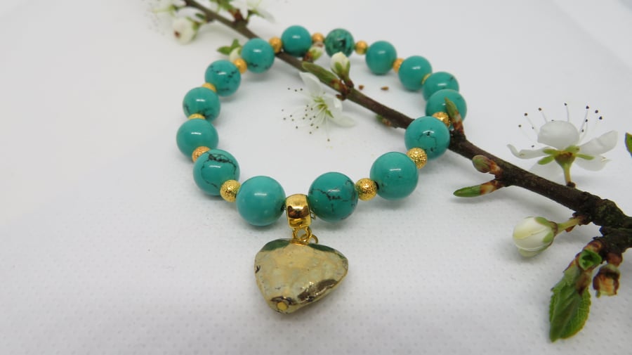 Natural Turquoise Stretch Bracelet