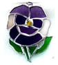 Pansy Suncatcher Stained Glass Purple Flower 012 - Image 2