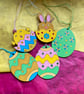 5 hand painted Easter decorations 
