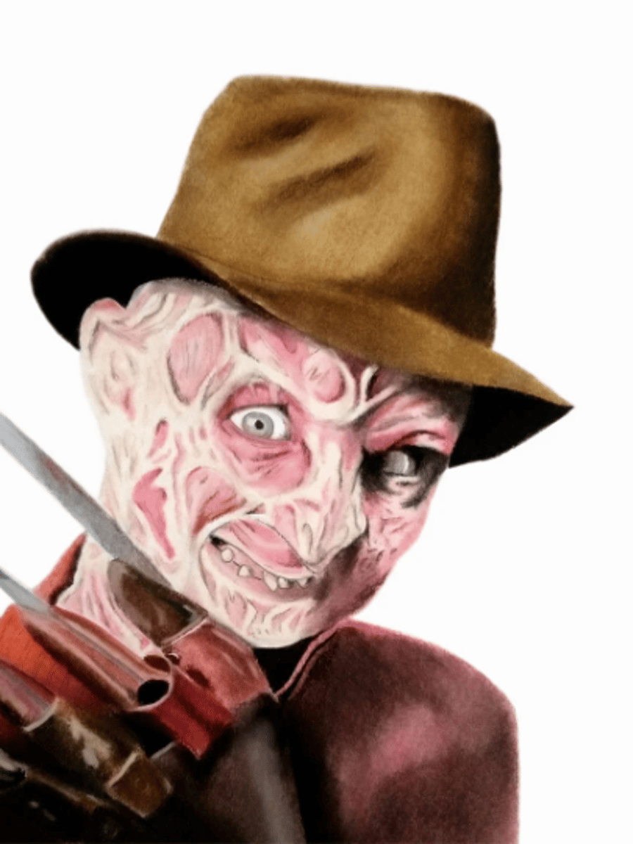 A3 printed portrait of Freddy Krueger