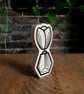 Black Tulip Love You Flower Ornament Handmade Wooden  