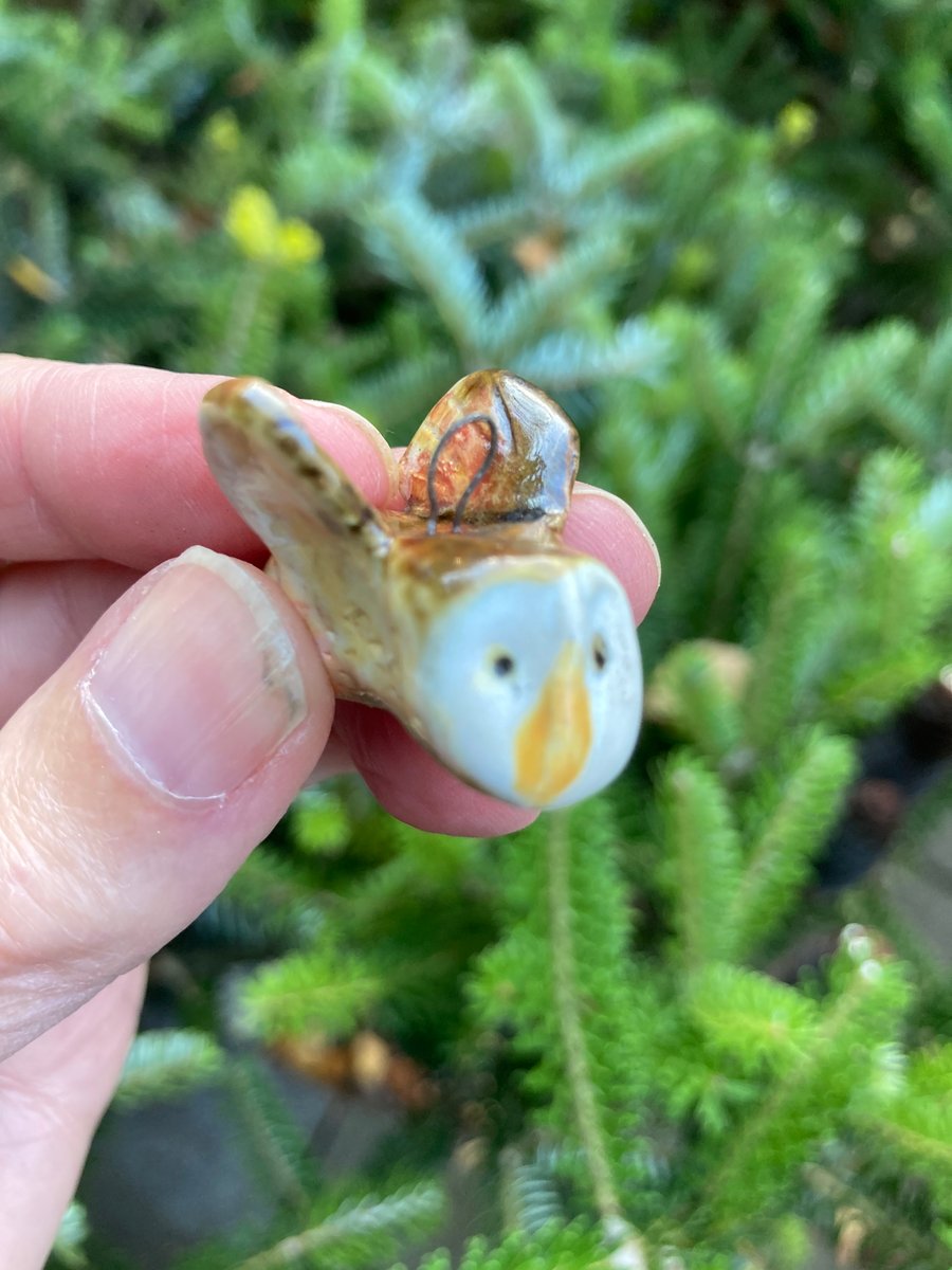 Hanging ceramic owl