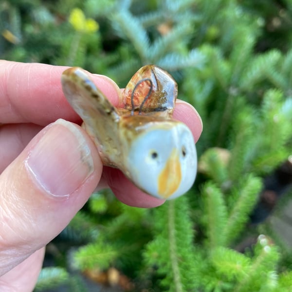 Hanging ceramic owl