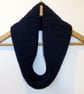 Cowl Infinity Scarf in Navy Blue Alpaca Wool - Image 2