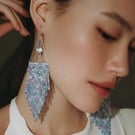 Pastel Beaded Fringe Earrings – Handmade Mother’s Day Gift with Heart Detail