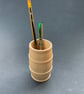 Barrel shaped pen or pencil pot made with beech hardwood - Image 2