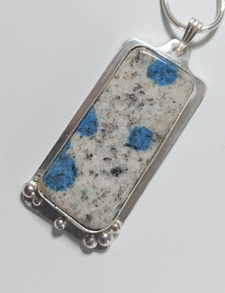 Sterling Silver Pendant with K2 granite gemstone