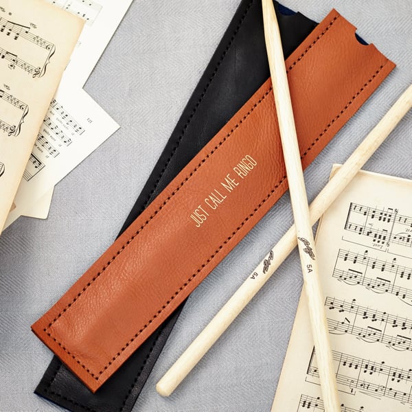 Tan Leather Drumstick Holder- perfect gift for musicians