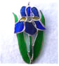 Iris Suncatcher Stained Glass Blue Purple Flower 027 - Image 1