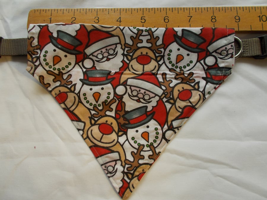 Small to Medium Dog Collar Bandanas - Christmas Santa