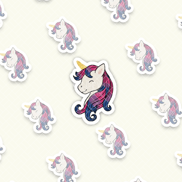 Pride Unicorn Sticker - Bisexual