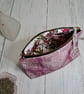 Hand Printed Linen Zipped Cosmetic Bag - Image 2