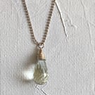 Green Amethyst Teardrop Briolette pendant