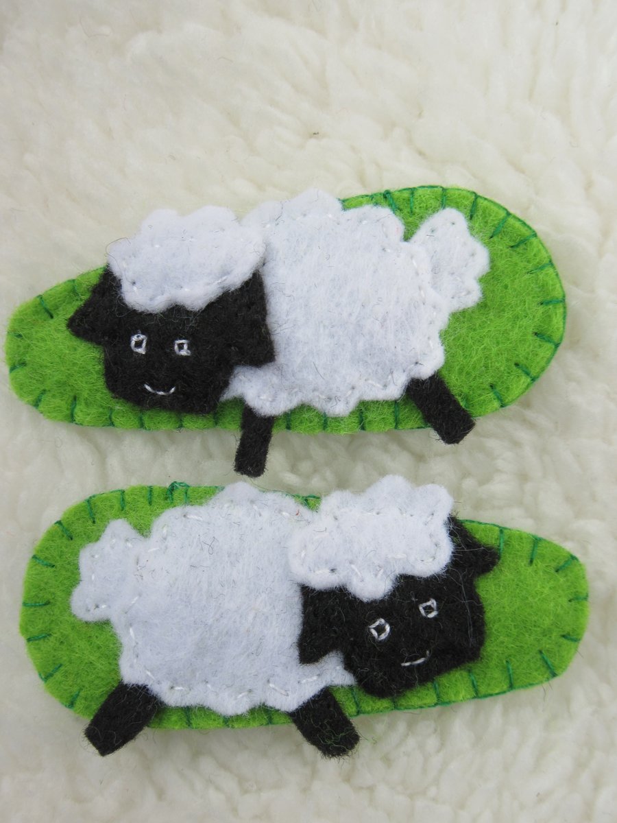 Sheep hair clips, gifts for girls, sheep gifts