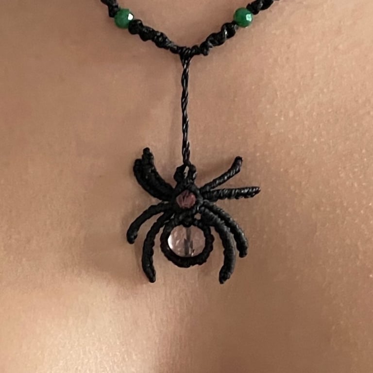 Spider necklace, adjustable, custom colour