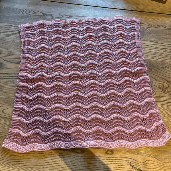 Baby cotton blanket in pink and deep lilac