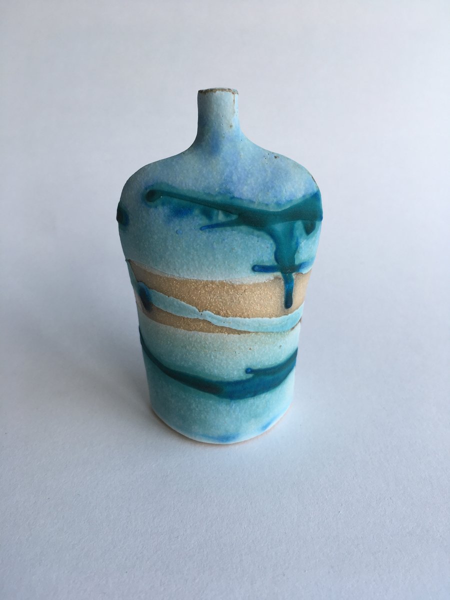 Seascape Bottle in Stoneware Ceramic