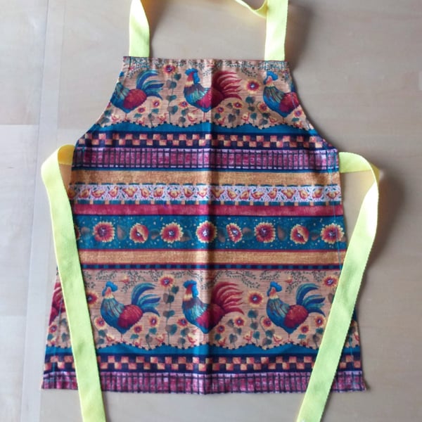 Cock and Chicks, Apron, pinafore, age 2-5, approximately