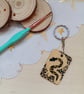 Wooden rectangular simple snake keyring  - Image 1