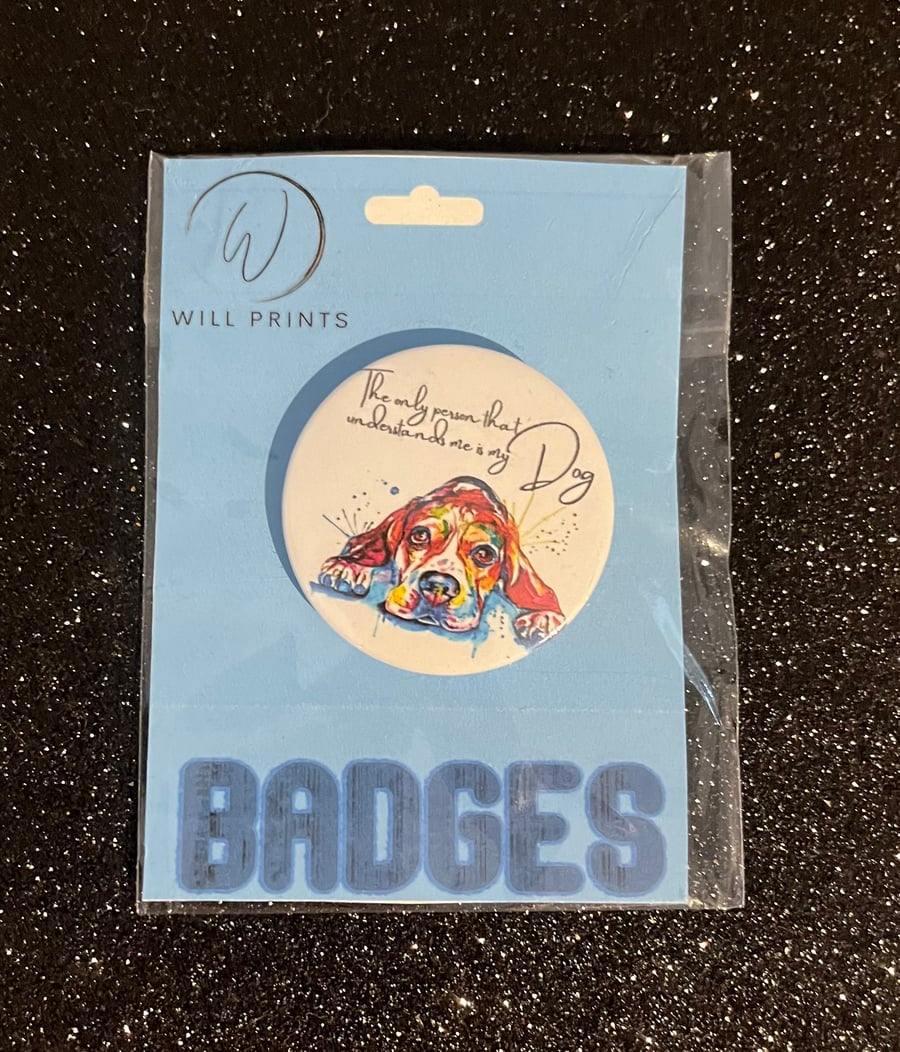Beagle dog printed Badge 45mm