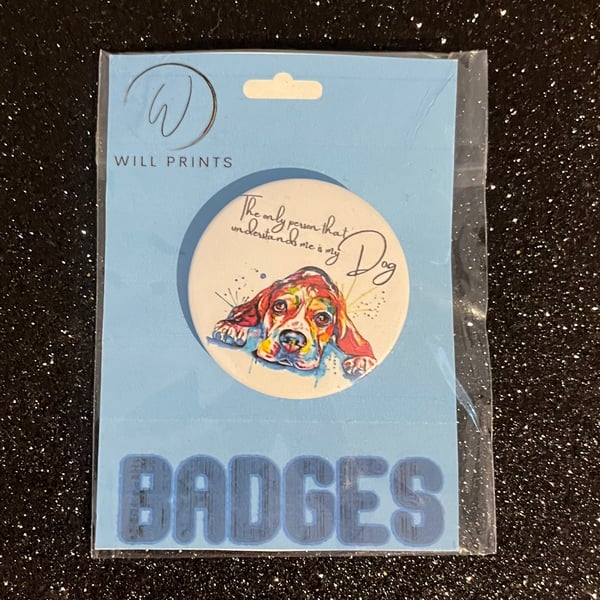 Beagle dog printed Badge 45mm
