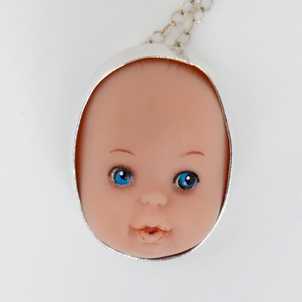 Sterling Silver Doll Face Pendant No. 10