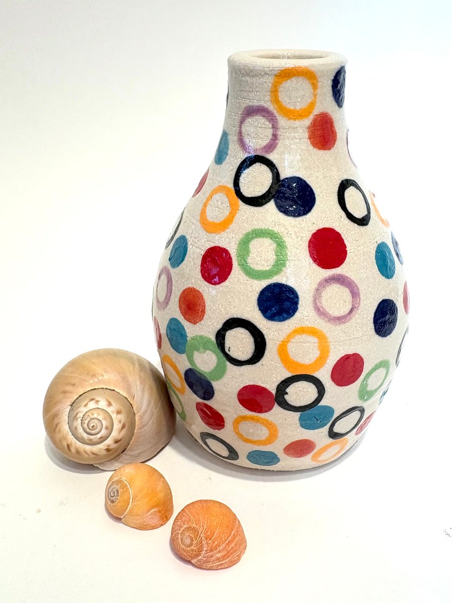 BRIGHT COLOURS SPOTTY BUD VASE