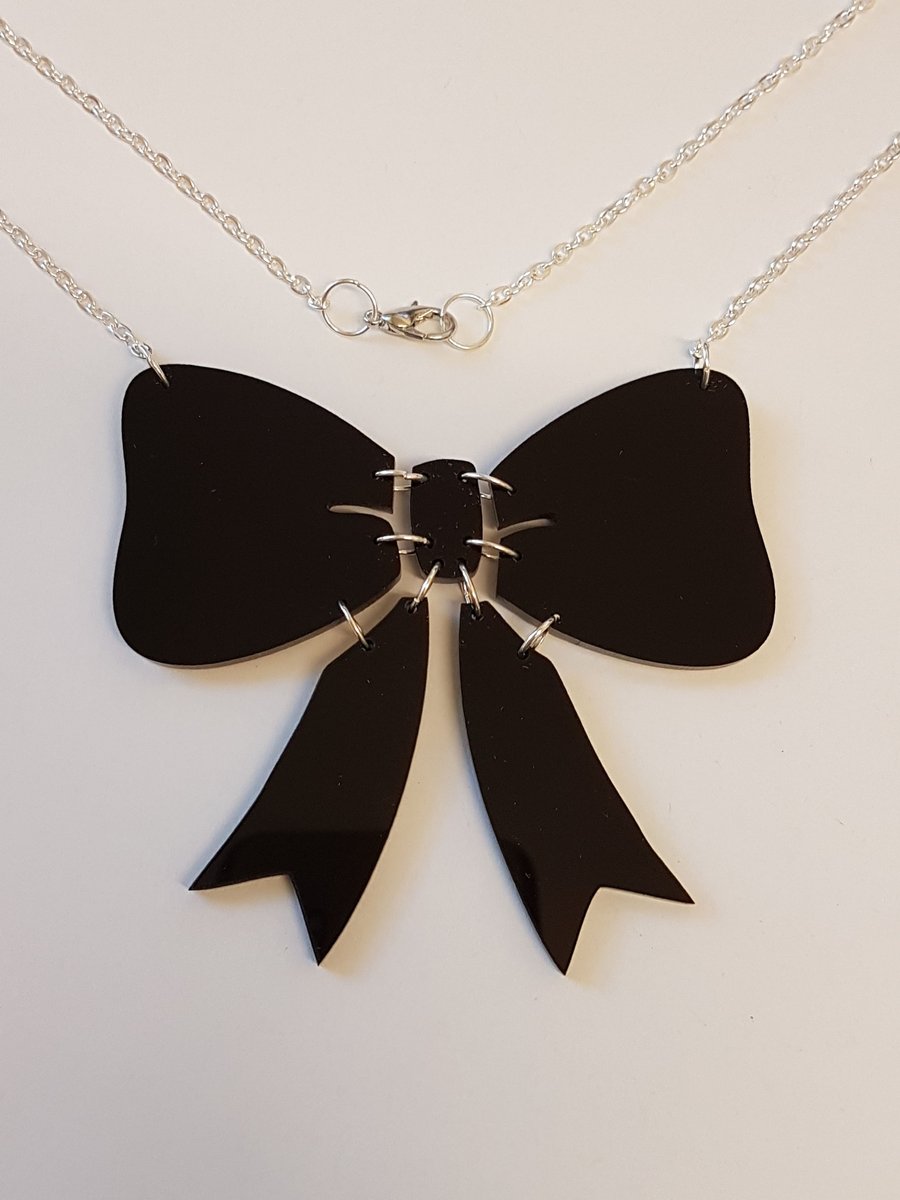 Large Intricate Bow Necklace - Acrylic