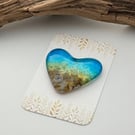 Fused Glass Heart - Seascape