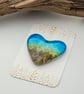 Fused Glass Heart - Seascape