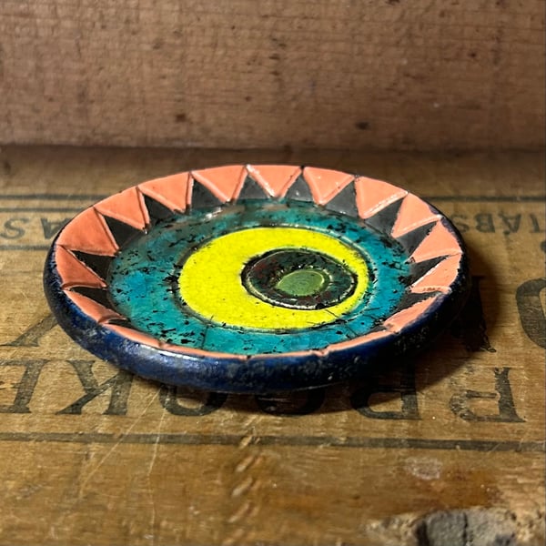 Small ceramic raku fired dish