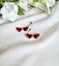 Red Heart Sunglasses Acrylic Earrings -  Retro Hoop Dangles - Image 8