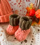 Baby Pumpkin hat and booties set - Image 5