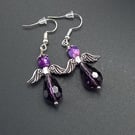 Purple Angel Earrings