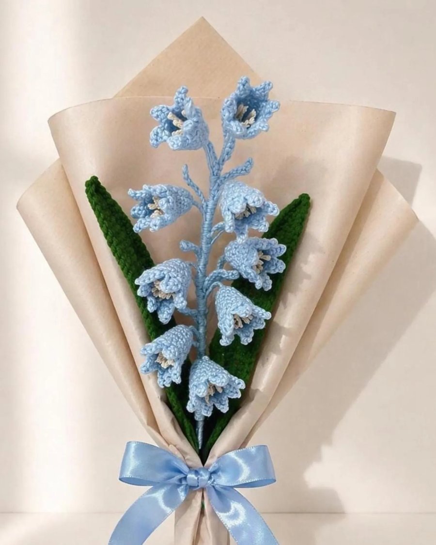 Crochet Bluebell Bouquet - Handmade Forever Flowers
