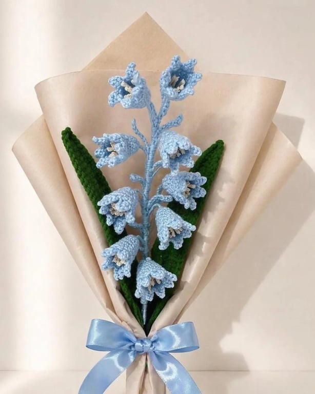 Crochet Bluebell Bouquet - Handmade Forever Flowers