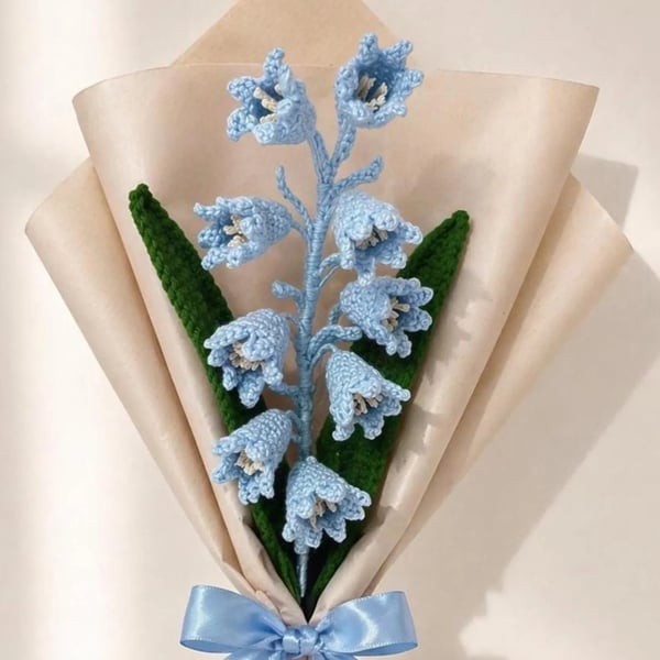 Crochet Bluebell Bouquet - Handmade Forever Flowers