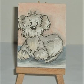 aceo cartoon watercolour art painting ( ref F 958 )