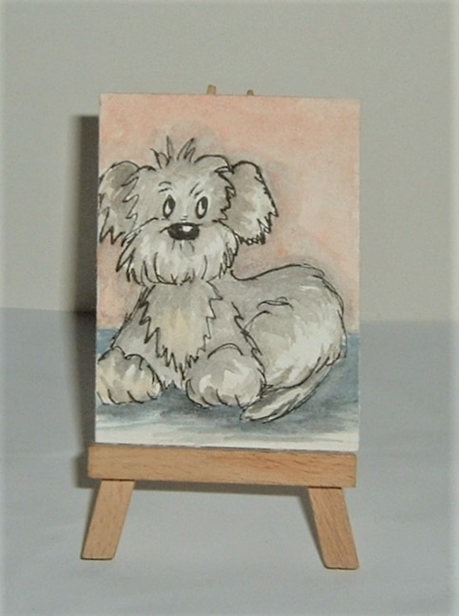 aceo cartoon watercolour art painting ( ref F 958 )