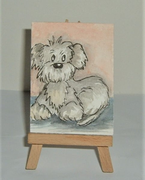 aceo cartoon watercolour art painting ( ref F 958 )