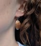 Copper Floral Pattern Oval Disc Earrings - JBJ1090 - Image 3