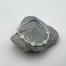 Blue Beaded bracelet glass beads with charms handmade