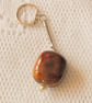 Chestnut Brown Ceramic Cube Key Ring,  Teacher's Gift, Brown Key Ring, Key Ring  - Image 7