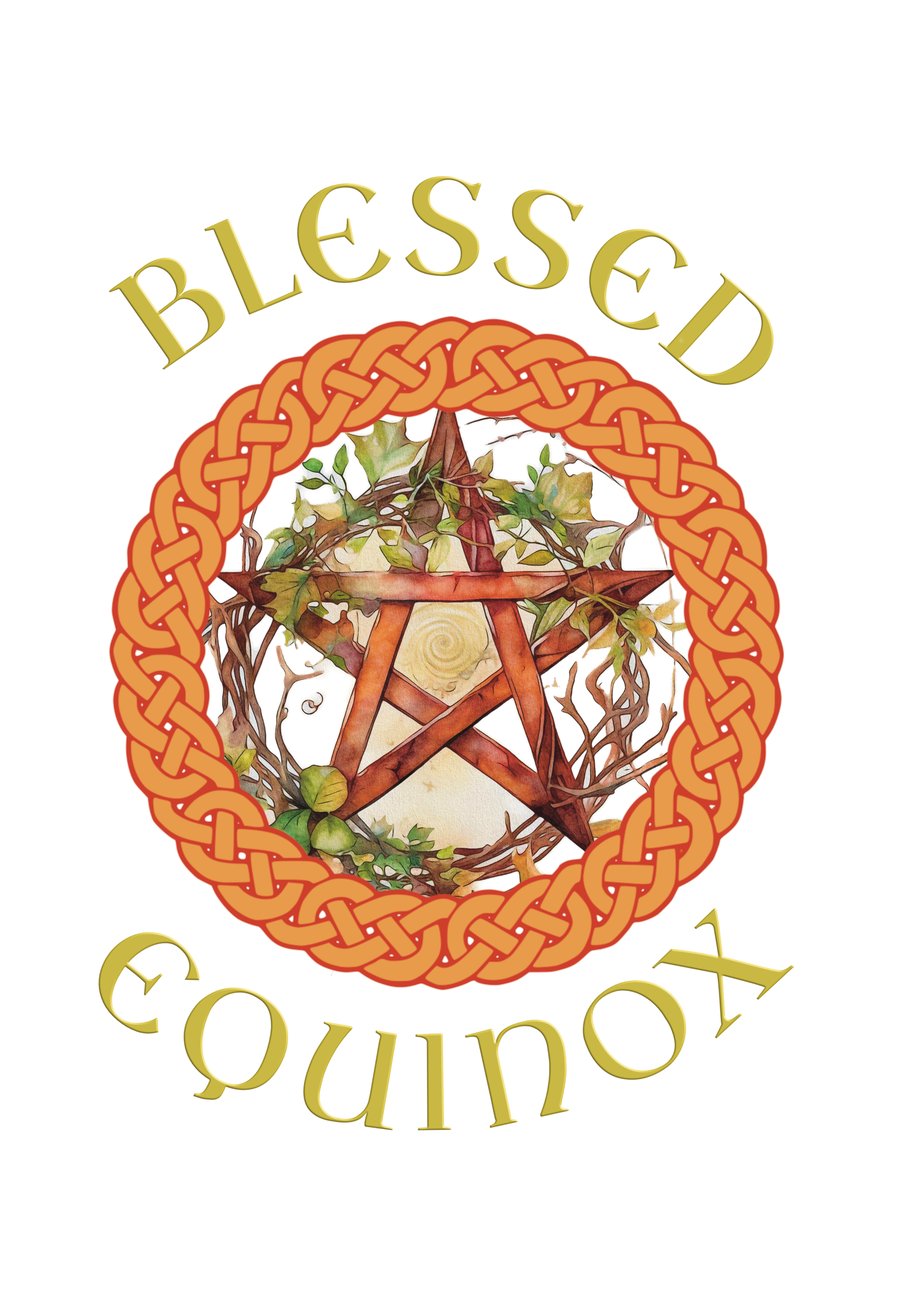 Pagan Greeting Card, Celtic Knotwork With Pentagram