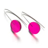 Wee Circle Earrings - Clear Pink