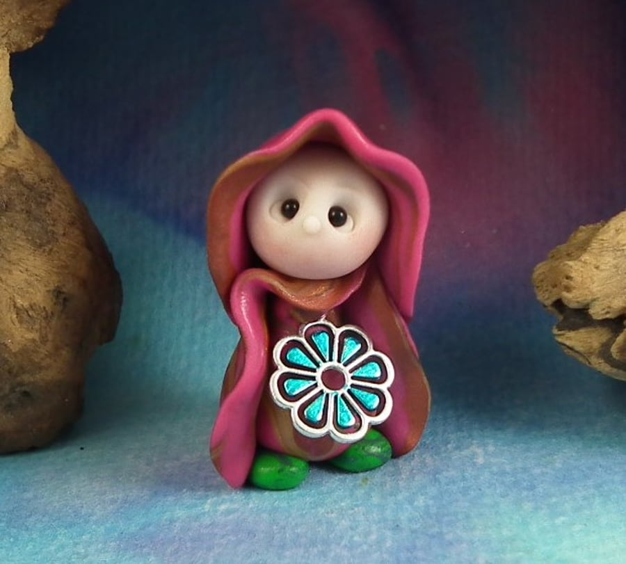 Spring Sale ... Tiny Garden Gnome 'Freya' OOAK Sculpt by Ann Galvin