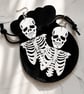Halloween alternative white skeleton long earrings 