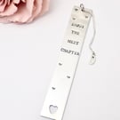 Personalised Metal Bookmark, Next Chapter Gift, Custom Hand Stamped Bookmark